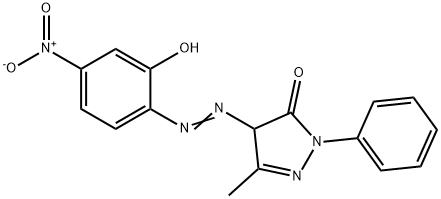 2,4-dihydro-4-[(2-hydroxy-4-nitrophenyl)azo]-5-methyl-2-phenyl-3H-pyrazol-3-one Struktur