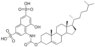 4-(((3-cholesteryloxy)carbonyl)amino)-5-hydroxy-2,7-naphthalenedisulfonic acid Struktur