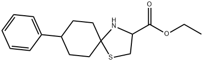 ethyl 8-phenyl-1-thia-4-azaspiro[4.5]decane-3-carboxylate Struktur