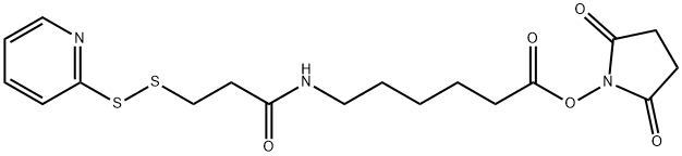 Succinimidyl 6-[3-(2-Pyridyldithio)propionamido]hexanoate Struktur