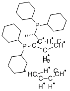 (S,S)-1-DICYCLOHEXYLPHOSPHINO-2-[1-(DICYCLOHEXYLPHOSPHINO)ETHYL]FERROCENE Struktur