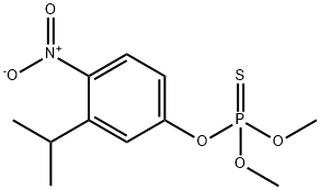 Phosphorothioic acid O,O-dimethyl O-(3-isopropyl-4-nitrophenyl) ester Struktur