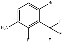 4-Bromo-2-fluoro-3-(trifluoromethyl)aniline, 4-Bromo-alpha,alpha,alpha,2-tetrafluoro-m-toluidine Struktur