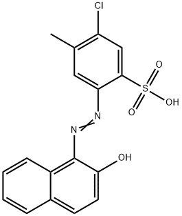 2-chloro-5-[(2-hydroxy-1-naphthyl)azo]toluene-4-sulphonic acid Struktur