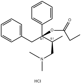 [R-(R*,S*)]-alpha-[2-(dimethylamino)-1-methylethyl]-alpha-phenylphenethyl propionate hydrochloride Struktur