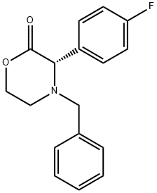 (S)-3-(4-Fluorophenyl)-4-benzyl-2-morpholinone Struktur