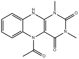 Benzo[g]pteridine-2,4(1H,3H)-dione,  5-acetyl-5,10-dihydro-1,3-dimethyl- Struktur