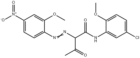 N-(5-chloro-2-methoxyphenyl)-2-[(2-methoxy-4-nitrophenyl)azo]-3-oxobutyramide Struktur