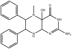 2-Amino-4a,5,6,7,8,8a-hexahydro-4a-hydroxy-5-methyl-6,7-diphenylpteridin-4(3H)-one Struktur