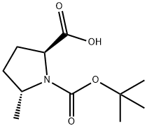 (2S,5R)-N-Boc-5-methylpyrrolidine-2-carboxylic acid Struktur