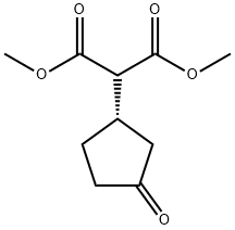 (S)-(-)-3-BIS(METHOXYCARBONYL)METHYL-1-CYCLOPENTANONE Struktur