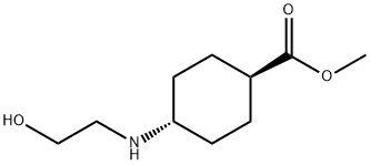 Cyclohexanecarboxylic acid, 4-[(2-hydroxyethyl)amino]-, methyl ester, trans- (9CI) Struktur