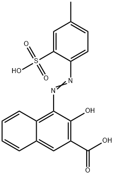 3-hydroxy-4-[(4-methyl-2-sulphophenyl)azo]-2-naphthoic acid  Struktur