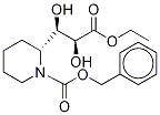 Ethyl N-Benzyloxycarbonyl-3-[(2R)-piperidinyl)]-(2R,3S)-dihydroxrpropanoate Struktur