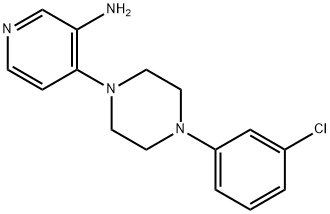 1-(3-Amino-4-pyridyl)-4-(m-chlorophenyl)piperazine Struktur