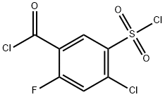 Benzoyl chloride, 4-chloro-5-(chlorosulfonyl)-2-fluoro- Struktur