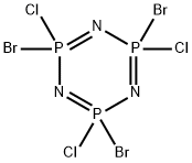 2,4,6-Tribromo-2,4,6-trichloro-2,2,4,4,6,6-hexahydro-1,3,5,2,4,6-triazatriphosphorine Struktur