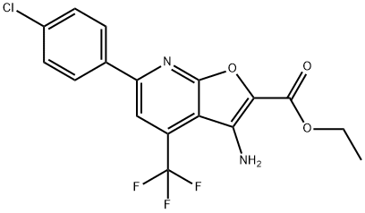 ETHYL 3-AMINO-6-(4-CHLOROPHENYL)-4-(TRIFLUOROMETHYL)FURO[2,3-B]PYRIDINE-2-CARBOXYLATE Struktur