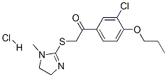 1-(3-chloro-4-propoxy-phenyl)-2-[(1-methyl-4,5-dihydroimidazol-2-yl)su lfanyl]ethanone hydrochloride Struktur