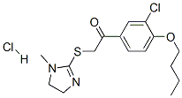 1-(4-butoxy-3-chloro-phenyl)-2-[(1-methyl-4,5-dihydroimidazol-2-yl)sul fanyl]ethanone hydrochloride Struktur