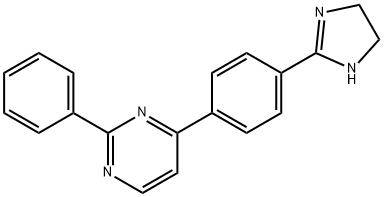 4-[4-(4,5-dihydro-1H-imidazol-2-yl)phenyl]-2-phenyl-pyrimidine Struktur