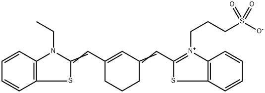 3-(2-[(3-([3-ETHYL-1,3-BENZOTHIAZOL-2(3H)-YLIDENE]METHYL)-2-CYCLOHEXEN-1-YLIDENE)METHYL]-1,3-BENZOTHIAZOL-3-IUM-3-YL)-1-PROPANESULFONATE Struktur