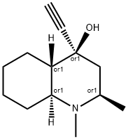 4-Quinolinol, 4-ethynyldecahydro-1,2-dimethyl-, (2alpha,4alpha,4aalpha ,8abeta)- Struktur