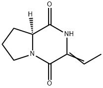 Pyrrolo[1,2-a]pyrazine-1,4-dione, 3-ethylidenehexahydro-, (S)- (9CI) Struktur