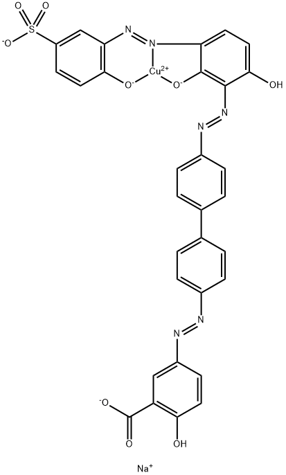 Dinatrium-[5-[[4'-[[2,6-dihydroxy-3-[(2-hydroxy-5-sulfophenyl)azo]phenyl]azo][1,1'-biphenyl]-4-yl]azo]salicylato(4-)]cuprat(2-)