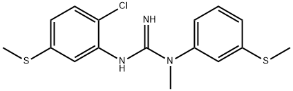 CNS-5161,N'-(2-CHLORO-5-METHYLSULFANYL-PHENYL)-N-METHYL-N-(3-METHYLSULFANYL-PHENYL)-GUANIDINE Struktur