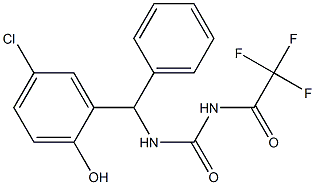 N-[[(5-chloro-2-hydroxy-phenyl)-phenyl-methyl]carbamoyl]-2,2,2-trifluo ro-acetamide Struktur