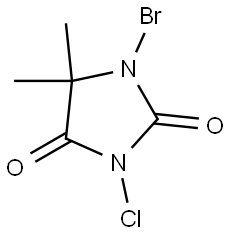 1-Bromo-3-chloro-5,5-dimethylhydantoin Struktur