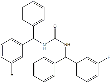 1,3-bis[(3-fluorophenyl)-phenyl-methyl]urea Struktur