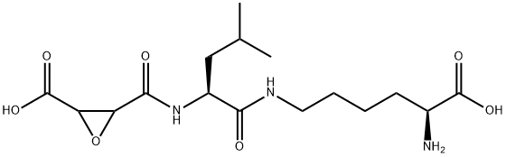 3-[[(1S)-1-[[(5S)-5-amino-5-carboxy-pentyl]carbamoyl]-3-methyl-butyl]c arbamoyl]oxirane-2-carboxylic acid Struktur