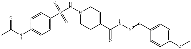 1-[(4-acetamidophenyl)sulfonylamino]-N-[(4-methoxyphenyl)methylideneam ino]-3,6-dihydro-2H-pyridine-4-carboxamide Struktur