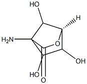 2-Oxabicyclo[2.2.1]heptan-3-one,4-amino-5,6,7-trihydroxy-,[1S-(endo,endo,anti)]-(9CI) Struktur