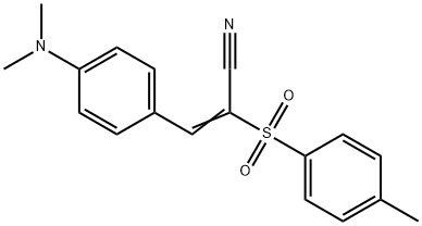 (E)-3-[4-(dimethylamino)phenyl]-2-[(4-methylphenyl)sulfonyl]-2-propenenitrile Struktur