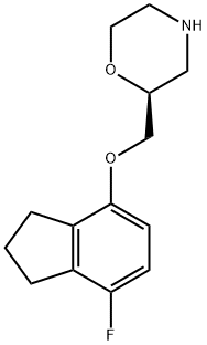 (2S)-2-[(7-fluoro-2,3-dihydro-1H-inden-4-yl)oxymethyl]morpholine Struktur