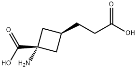 Cyclobutanepropanoic acid, 3-amino-3-carboxy-, cis- (9CI) Struktur