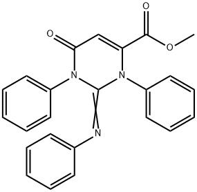 1,2,3,6-Tetrahydro-6-oxo-1,3-diphenyl-2-(phenylimino)-4-pyrimidinecarboxylic acid methyl ester Struktur