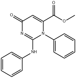 1,2,3,6-Tetrahydro-6-oxo-3-phenyl-2-(phenylimino)-4-pyrimidinecarboxylic acid methyl ester Struktur