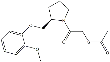 2-acetylsulfanyl-1-[(2R)-2-[(2-methoxyphenoxy)methyl]pyrrolidin-1-yl]e thanone Struktur