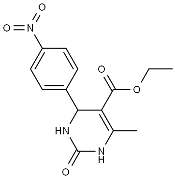 6-METHYL-4-(4-NITRO-PHENYL)-2-OXO-1,2,3,4-TETRAHYDRO-PYRIMIDINE-5-CARBOXYLIC ACID ETHYL ESTER Struktur