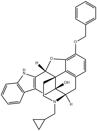 17-(CYCLOPROPYLMETHYL)-6,7-DEHYDRO-4,5-EPOXY-3-BENZYLOXY-14-HYDROXY-6,7,2',3'-INDOLOMORPHINAN Struktur