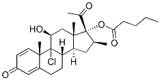 9-chloro-11beta,17-dihydroxy-16beta-methylpregna-1,4-diene-3,20-dione 17-valerate  Struktur