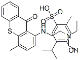 1-(2-diethylaminoethylamino)-4-methyl-thioxanthen-9-one, 4-hydroxy-2-m ethyl-5-propan-2-yl-benzenesulfonic acid Struktur