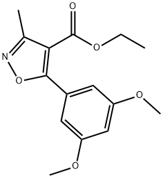 4-Isoxazolecarboxylicacid,5-(3,5-dimethoxyphenyl)-3-methyl-,ethylester(9CI) Struktur