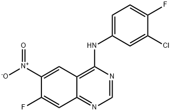 4-Quinazolinamine, N-(3-chloro-4-fluorophenyl)-7-fluoro-6-nitro- Struktur