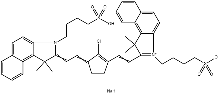 2-[2-[2-CHLORO-3-[[1,3-DIHYDRO-1,1-DIMETHYL-3-(4-SULFOBUTYL)-2H-BENZ[E]INDOL-2-YLIDENE]ETHYLIDENE]-1-CYCLOPENTEN-1-YL]-ETHENYL]-1,1-DIMETHYL-3-(4-SULFOBUTYL)-1H-BENZ[E]INDOLIUM, INNER SALT, SODIUM SALT Struktur