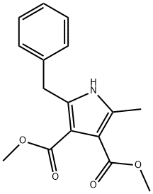 1H-Pyrrole-3,4-dicarboxylic acid, 2-methyl-5-(phenylmethyl)-, dimethyl  ester Struktur